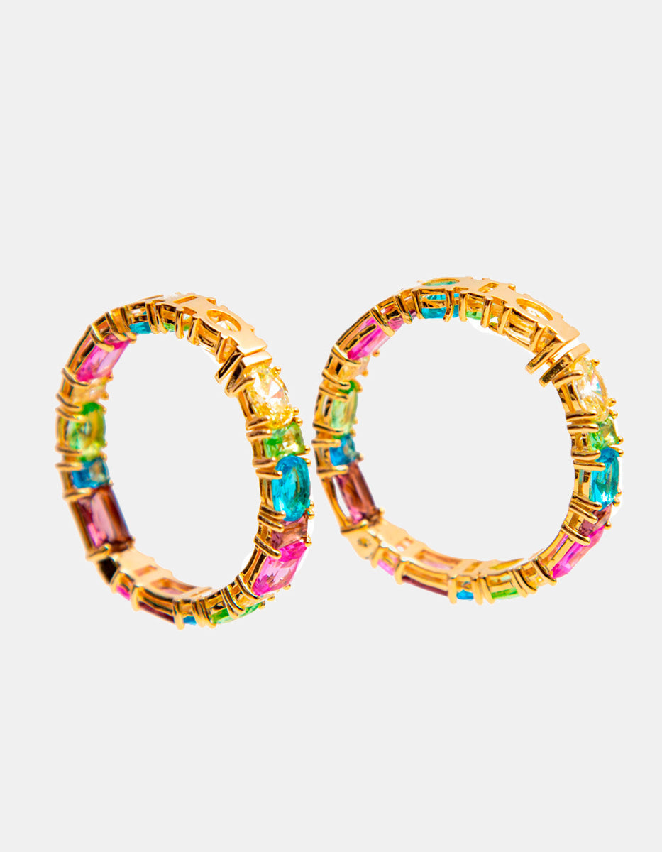 Luxury Color 22k gold-plated hoop earrings