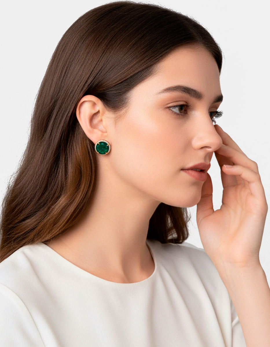 Luxury Color 22k gold-plated stud earrings