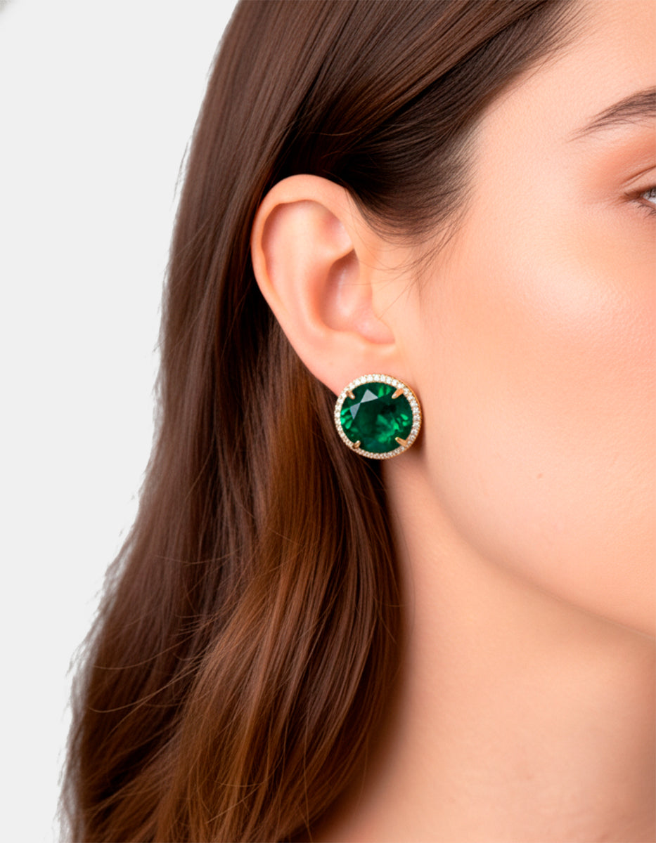 Luxury Color 22k gold-plated stud earrings