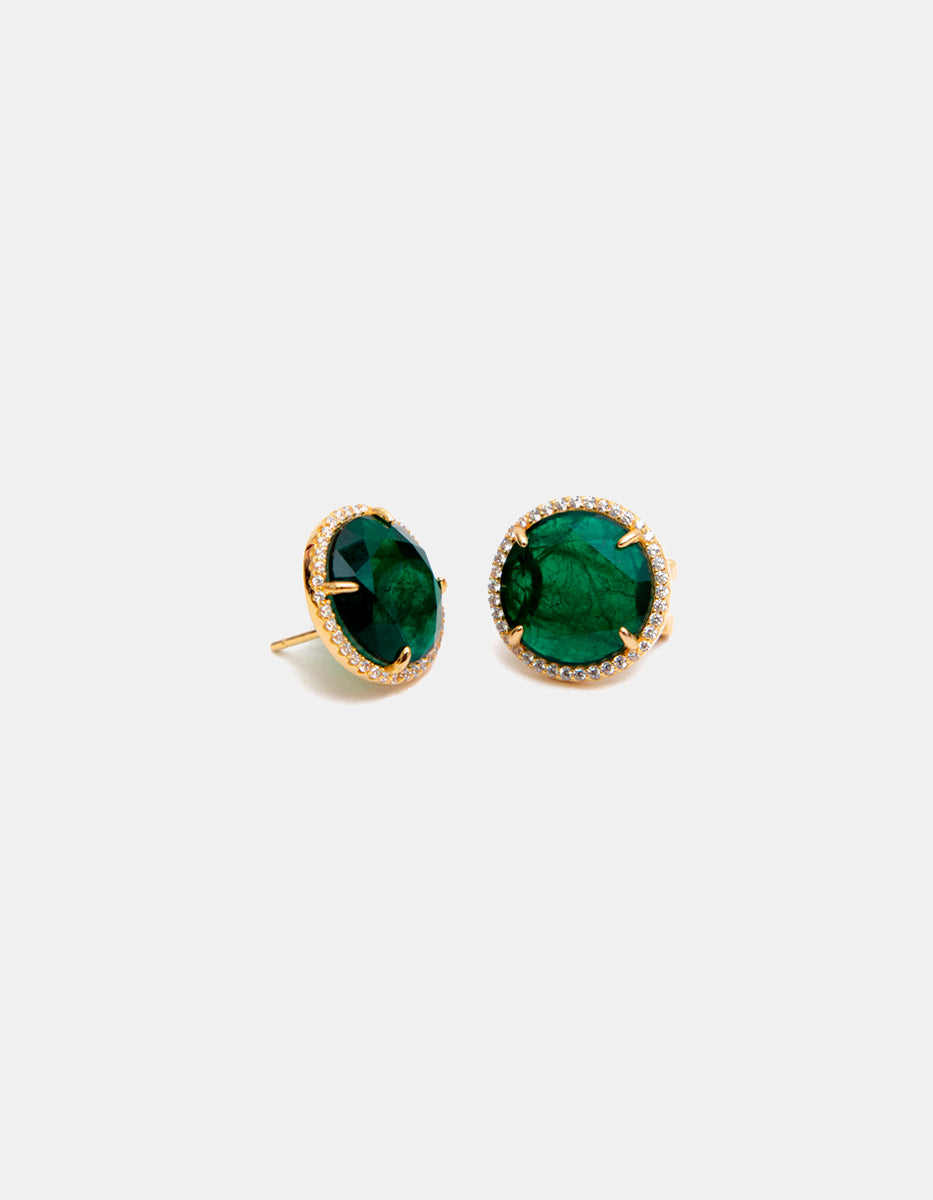 Luxury Color 22k gold-plated stud earrings