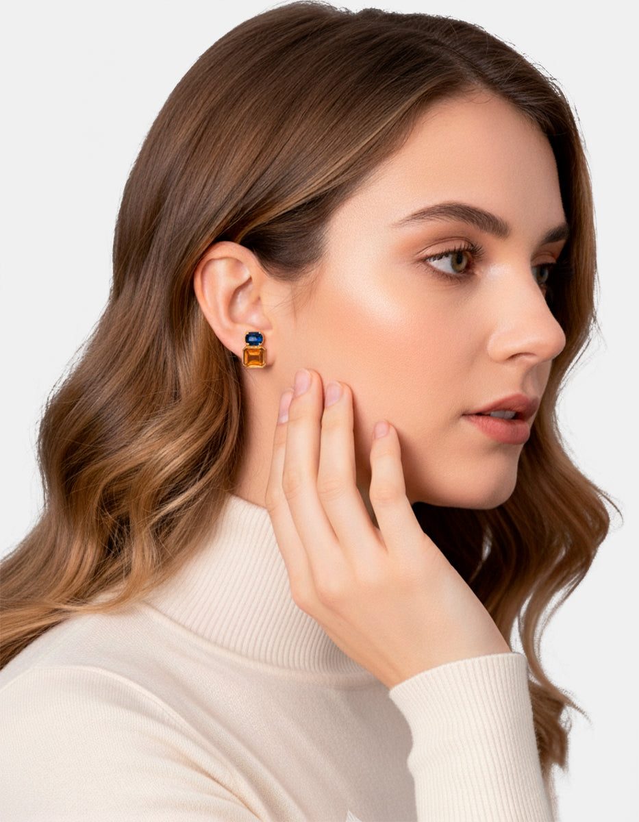 Luxury Color 22k gold-plated earrings