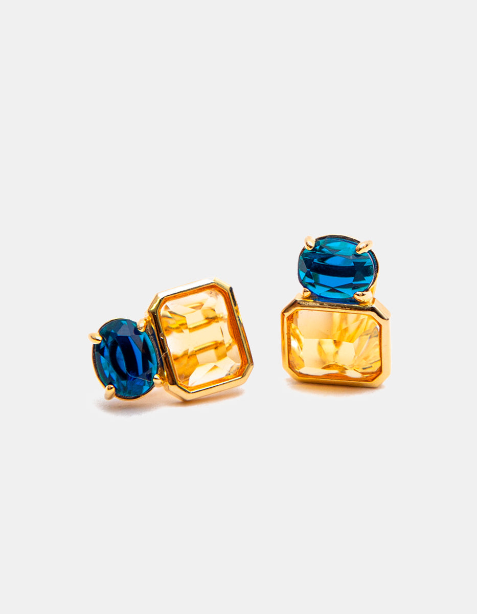 Luxury Color 22k gold-plated earrings