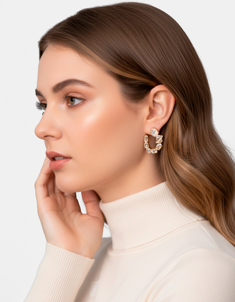 Luxury Color 22k gold-plated earrings