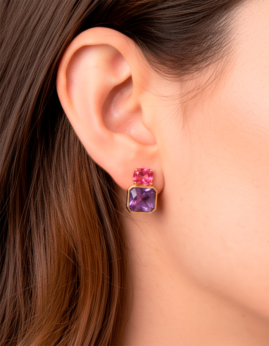 Luxury Color 22k gold-plated earrings