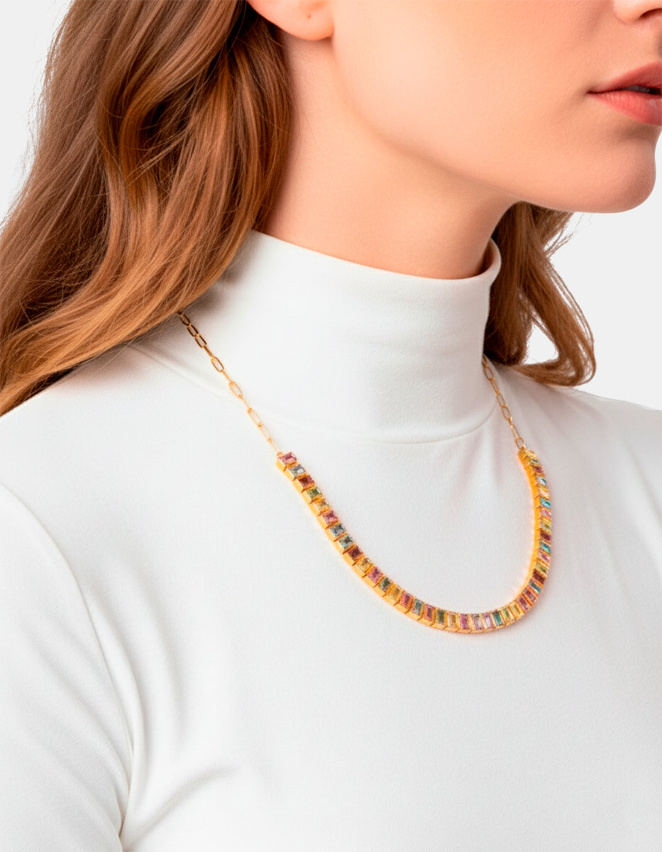 Luxury Color 22k gold-plated necklace