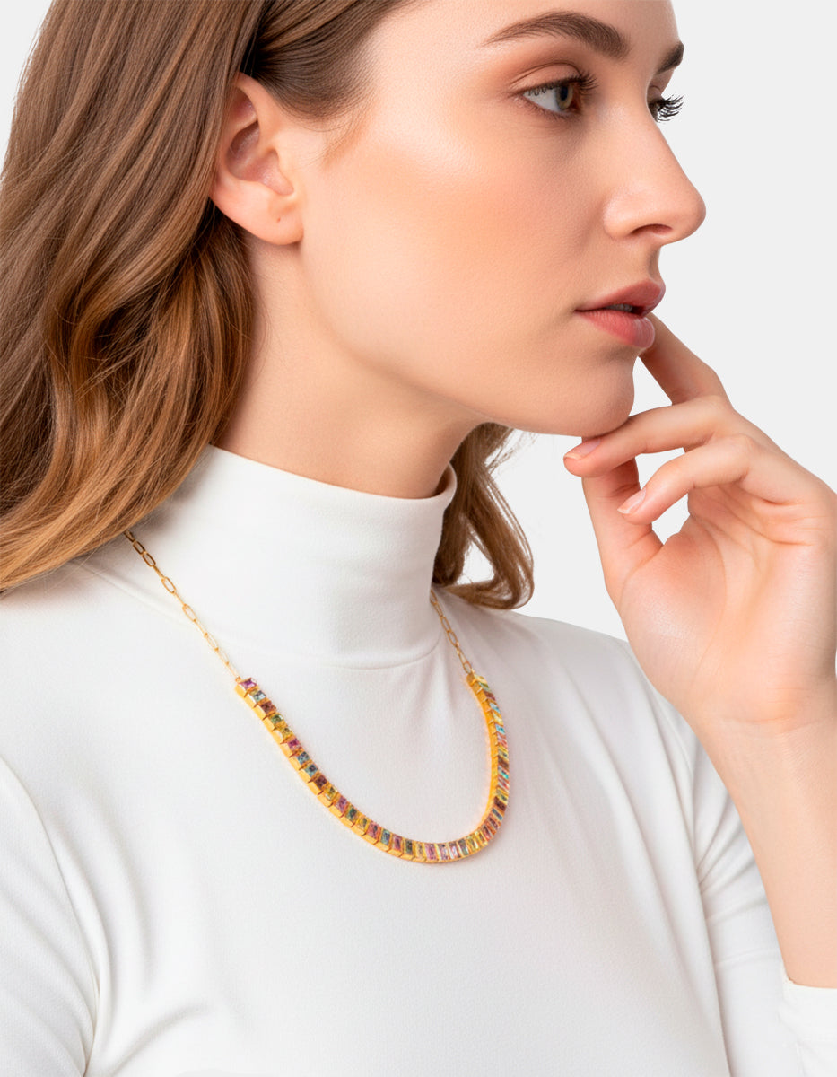 Luxury Color 22k gold-plated necklace