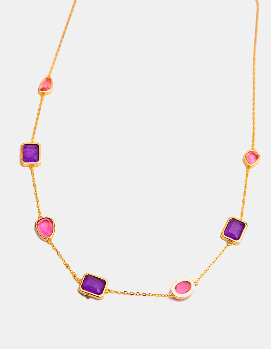 Luxury Color 22k gold-plated necklace