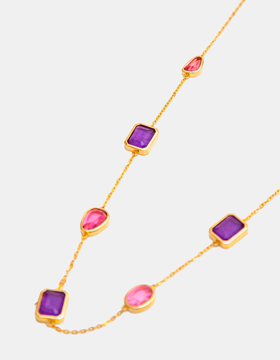 Luxury Color 22k gold-plated necklace