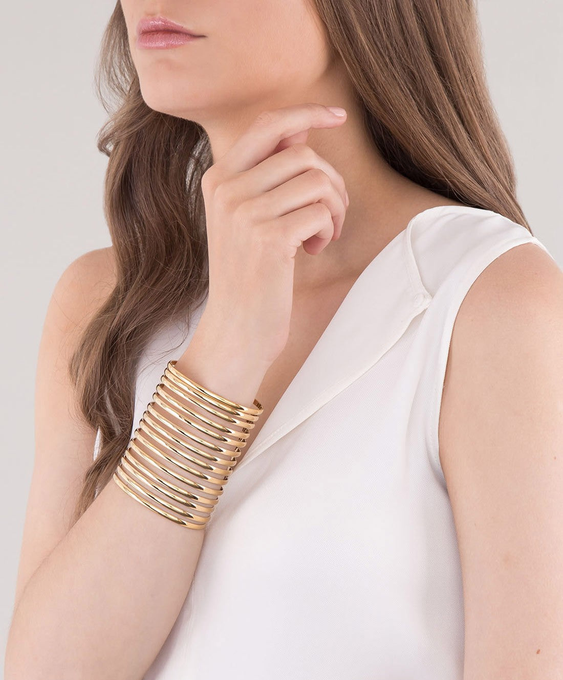 Calcuta gold-plated lines bracelet