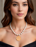 Memories Interspersed Natural Pearl & Authentic Coin Necklace