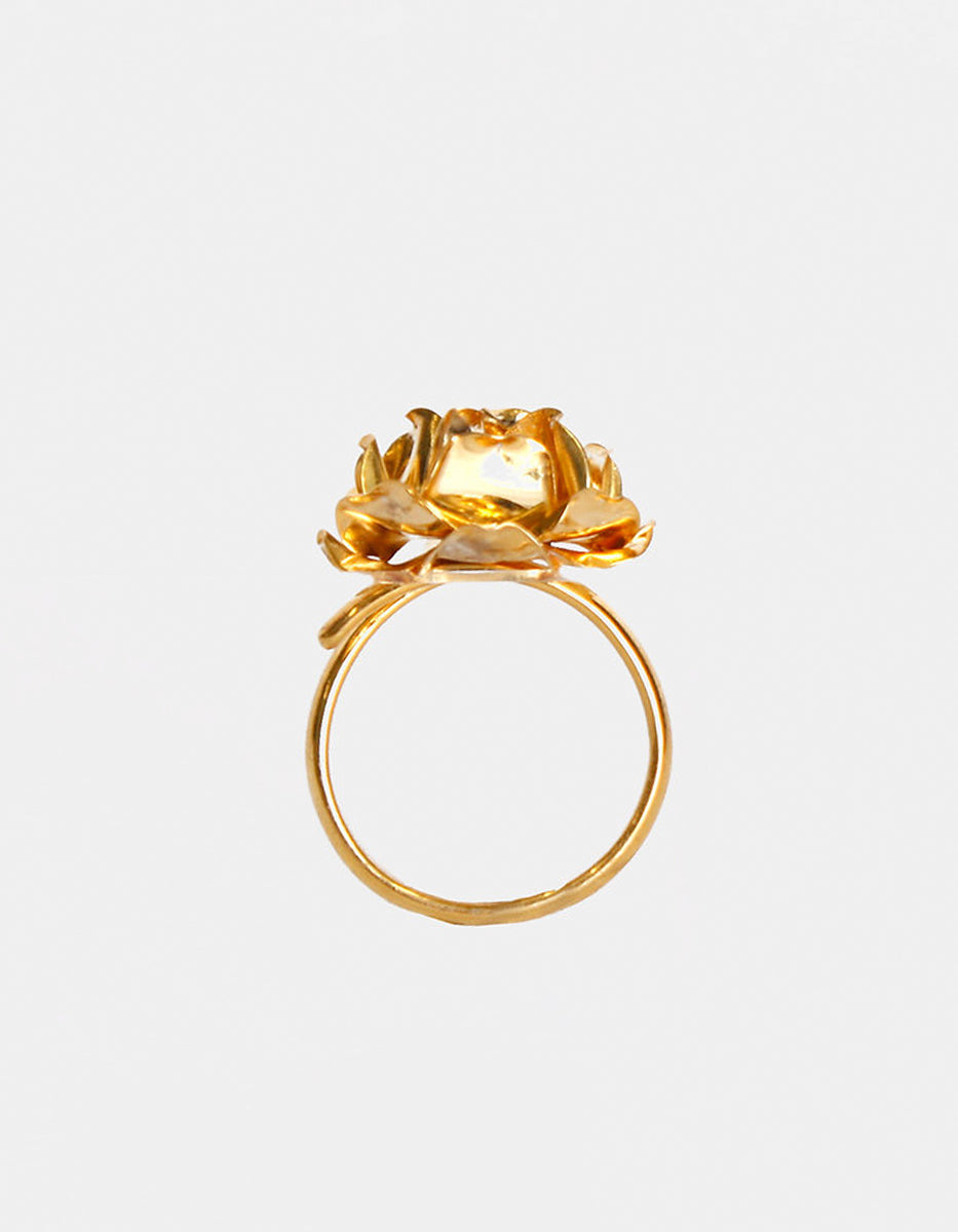 Eden gold-plated rose ring
