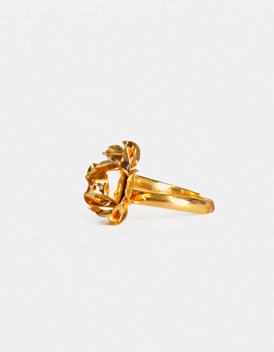 Eden gold-plated rose ring