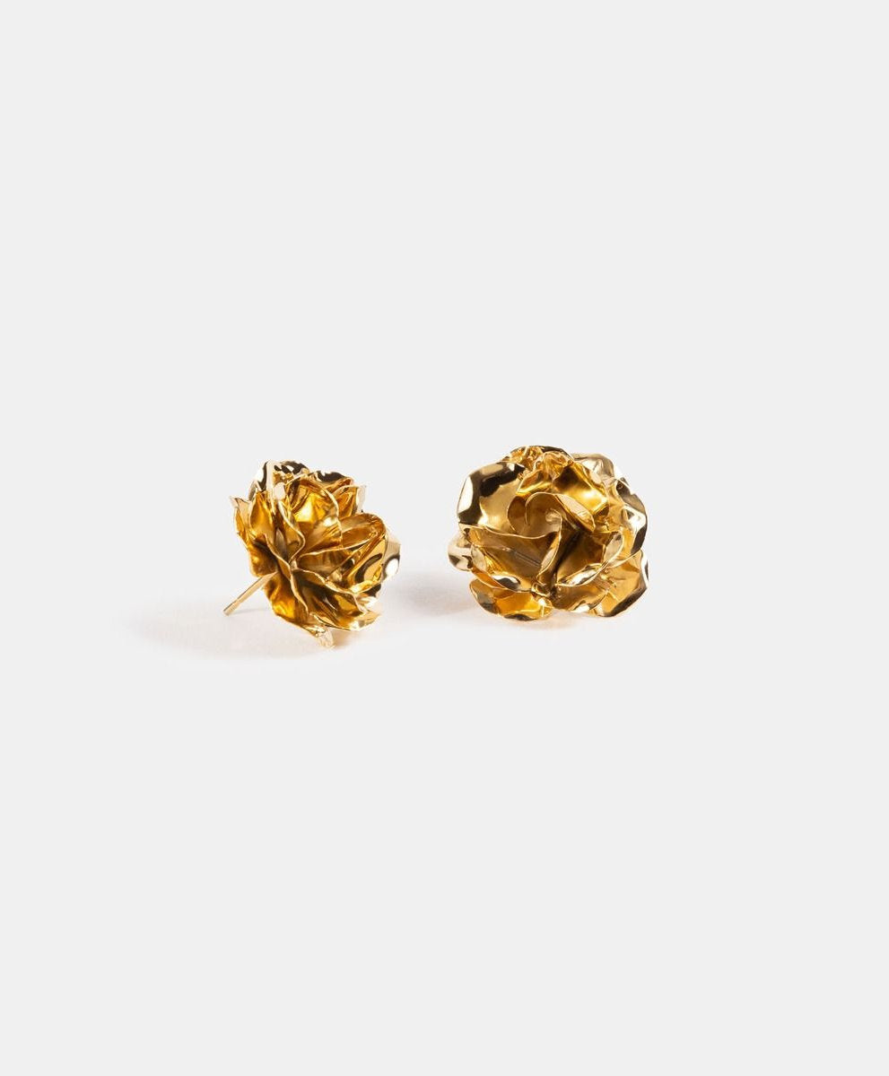 Eden gold-plated rose stud earrings