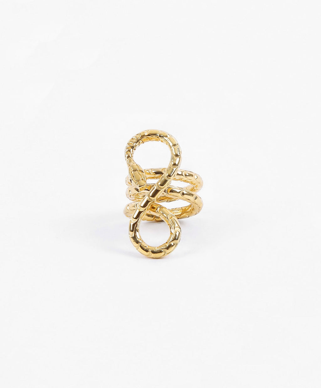 Poison gold-plated hammered ring