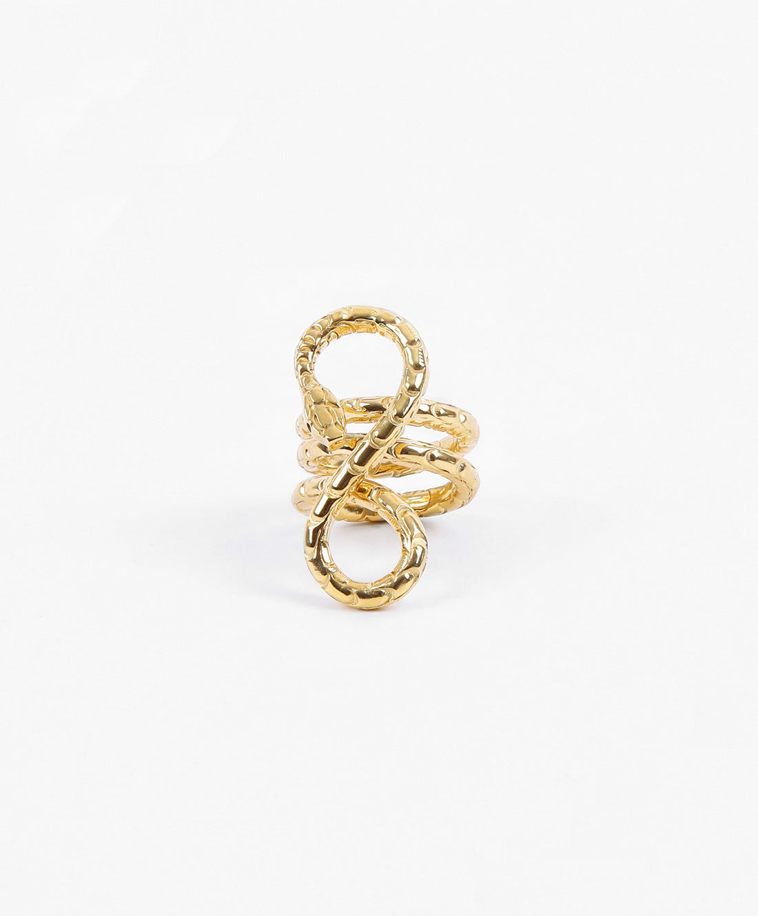 Poison gold-plated hammered ring