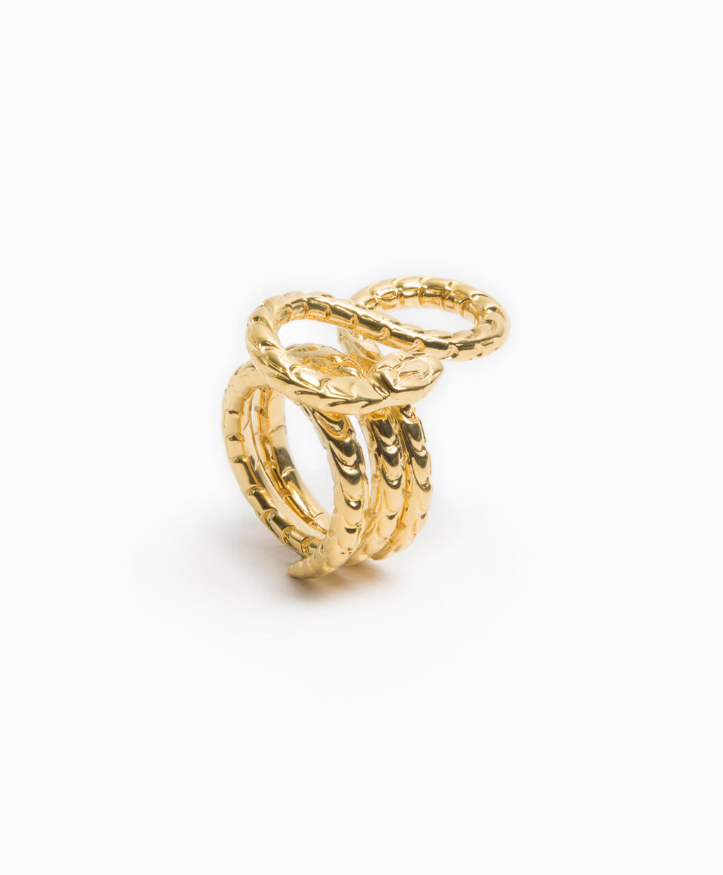 Poison gold-plated hammered ring