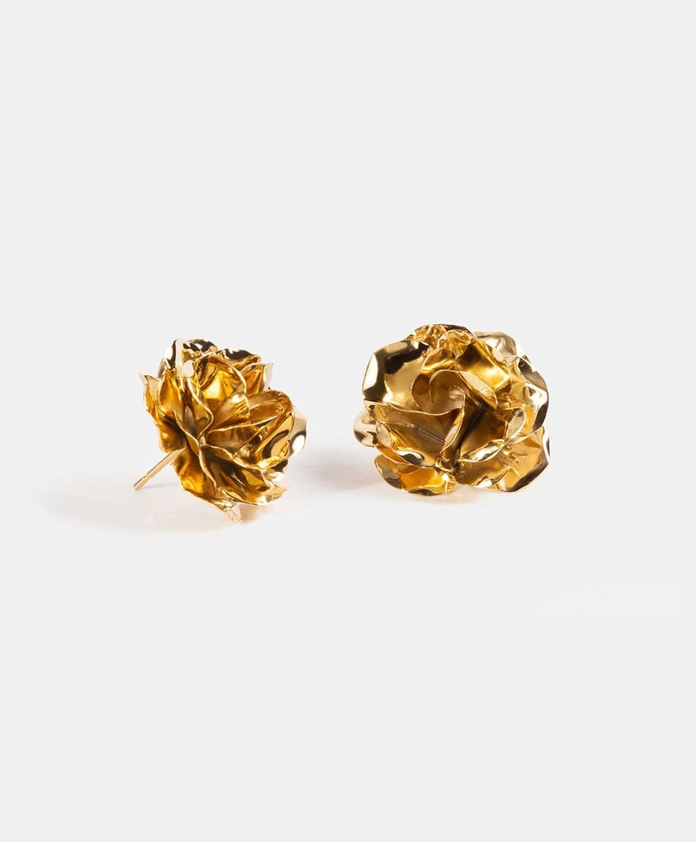 Eden gold-plated rose stud earrings