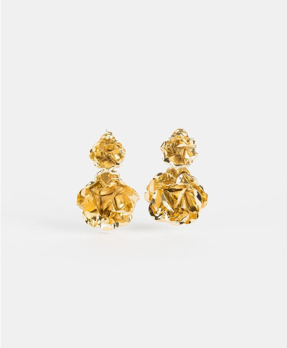 Eden gold-plated roses earrings