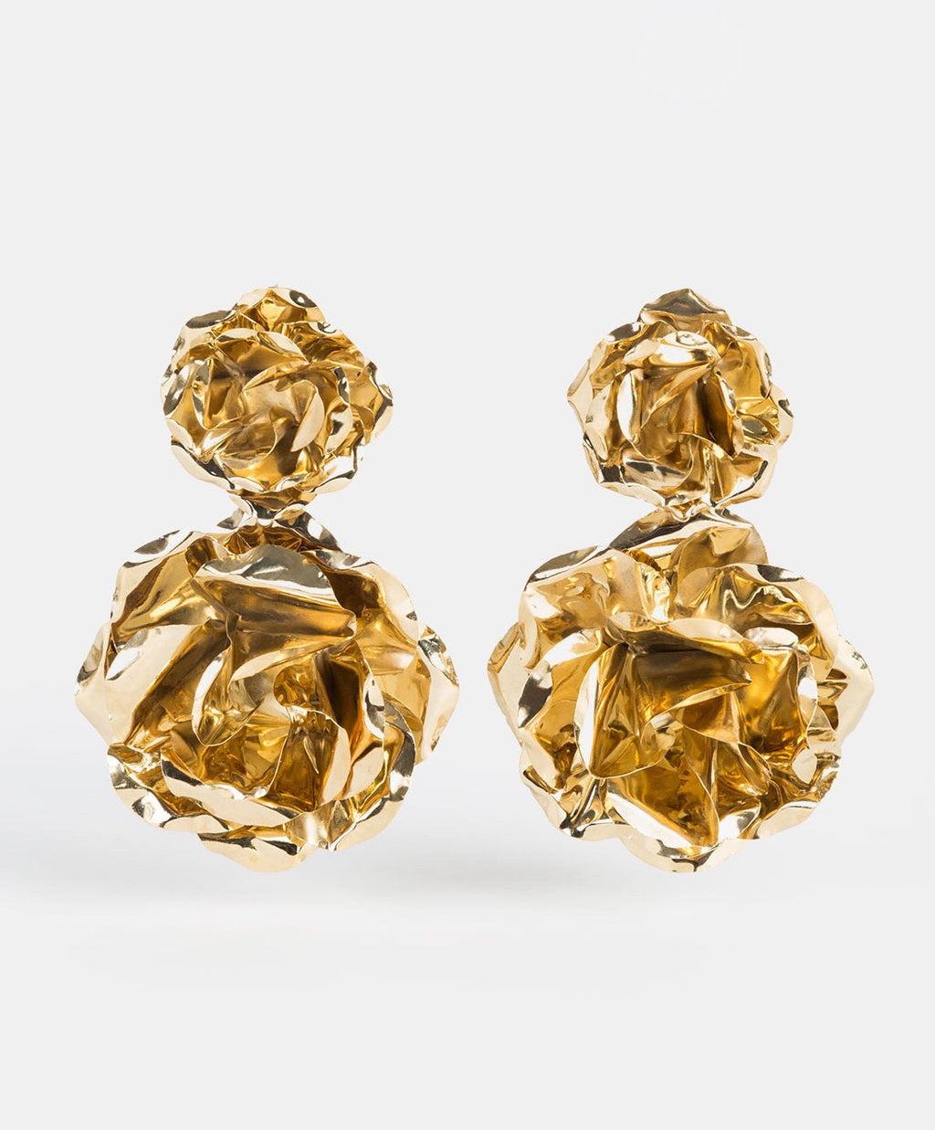 Eden gold-plated roses earrings