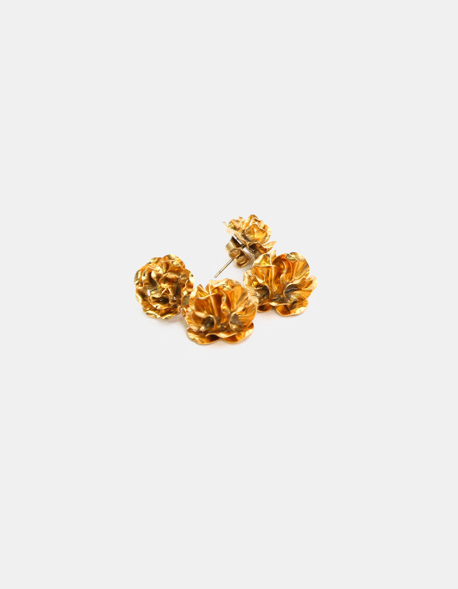 Eden gold-plated roses earrings