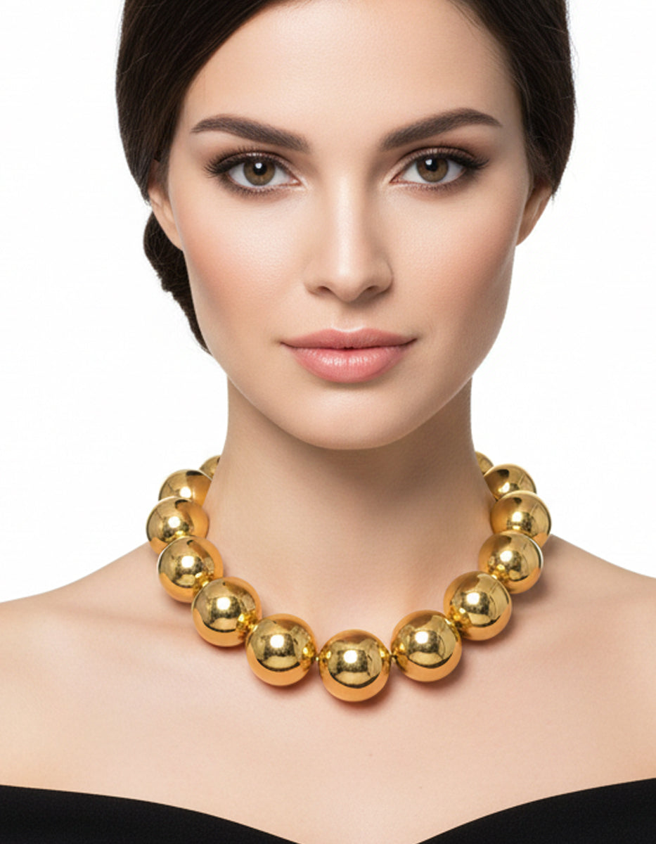 Universe gold-plated necklace