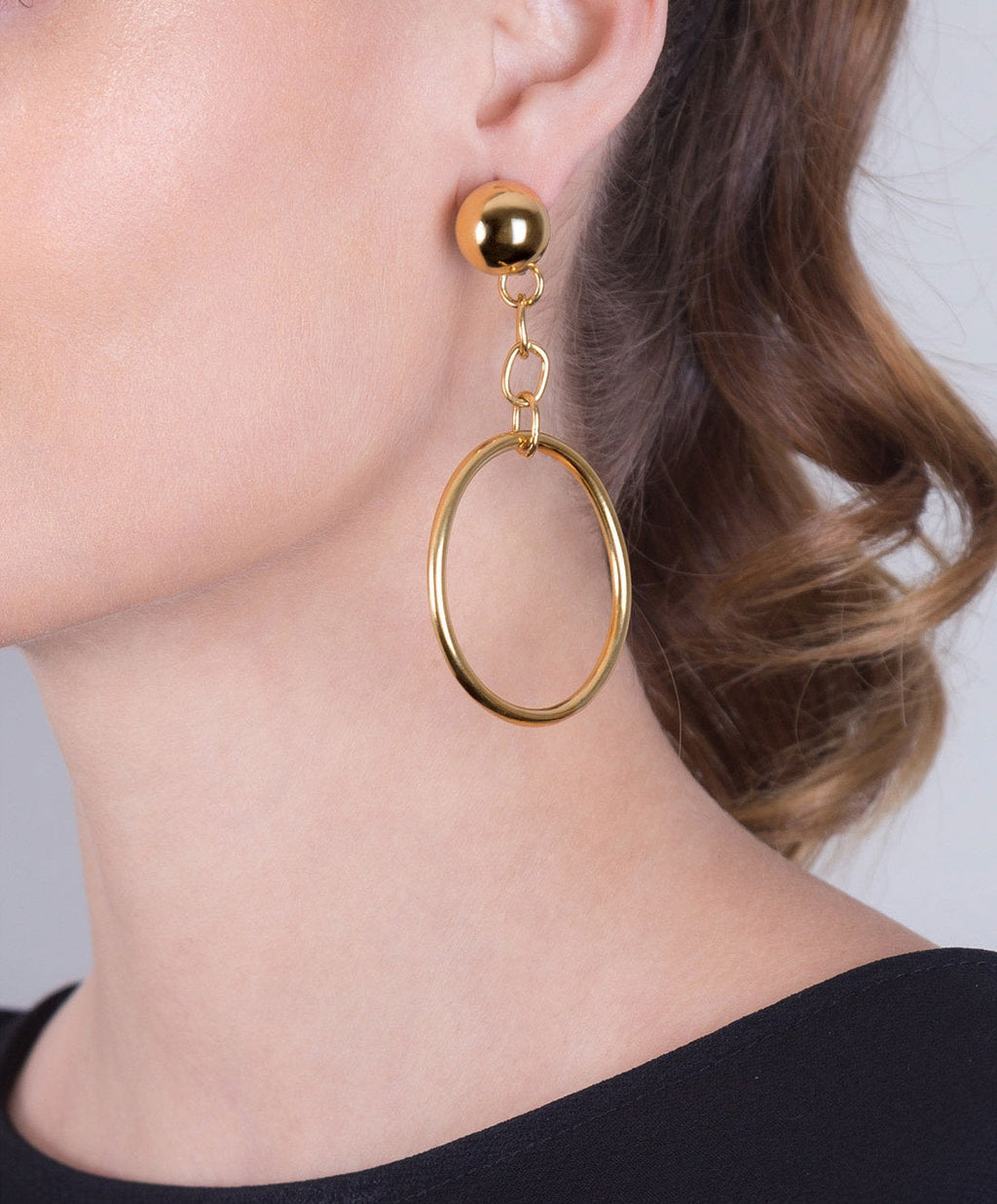 Universe gold-plated earrings