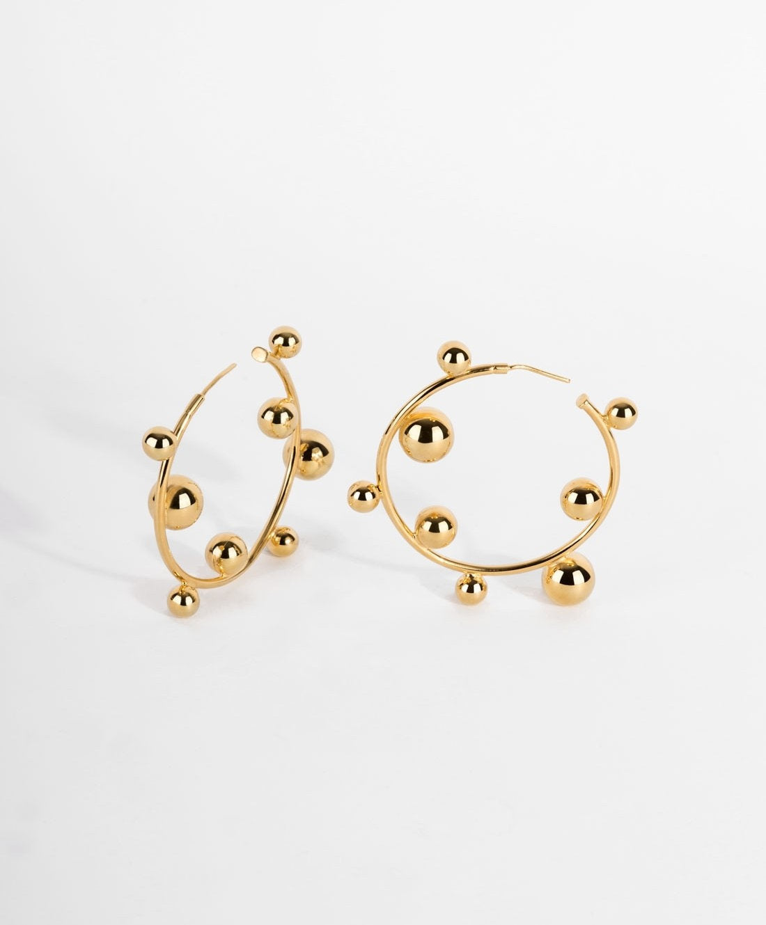 Universe gold-plated hoop earrings