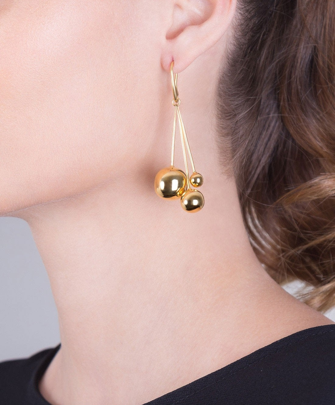 Universe gold-plated earrings