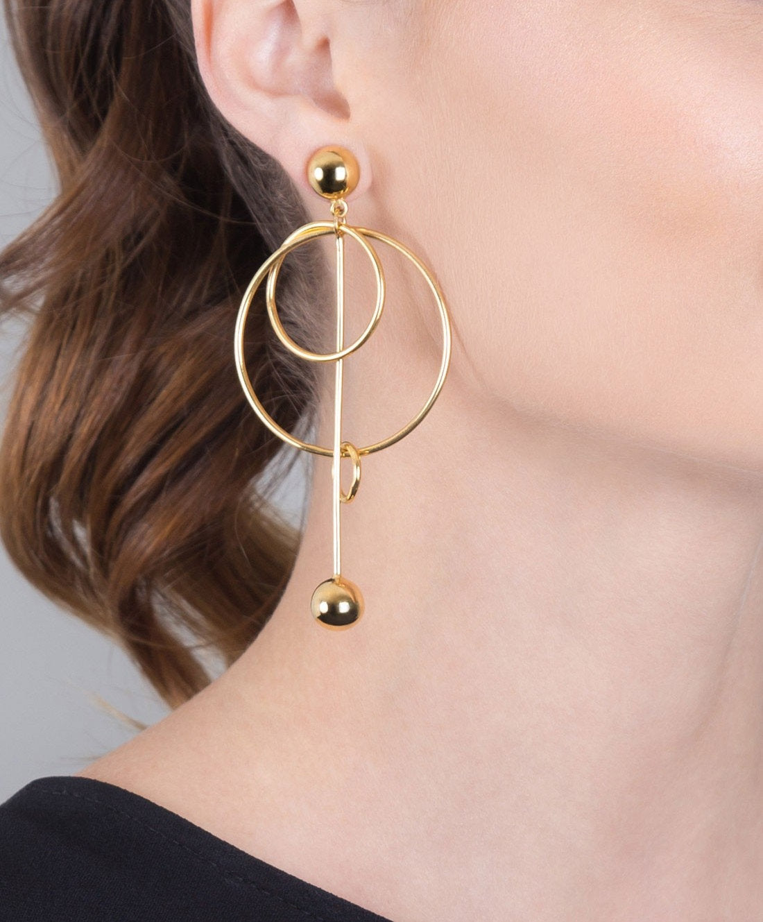 Universe gold-plated earrings