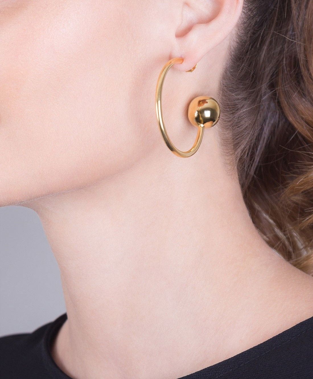 Universe gold-plated hoop earrings