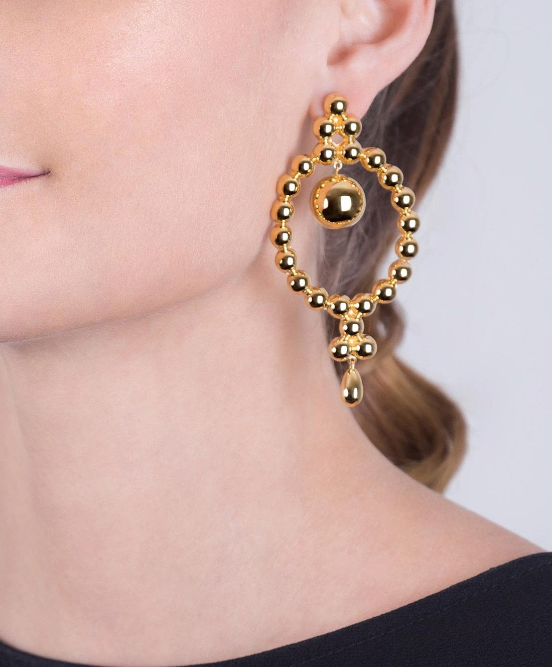 Universe gold-plated earrings