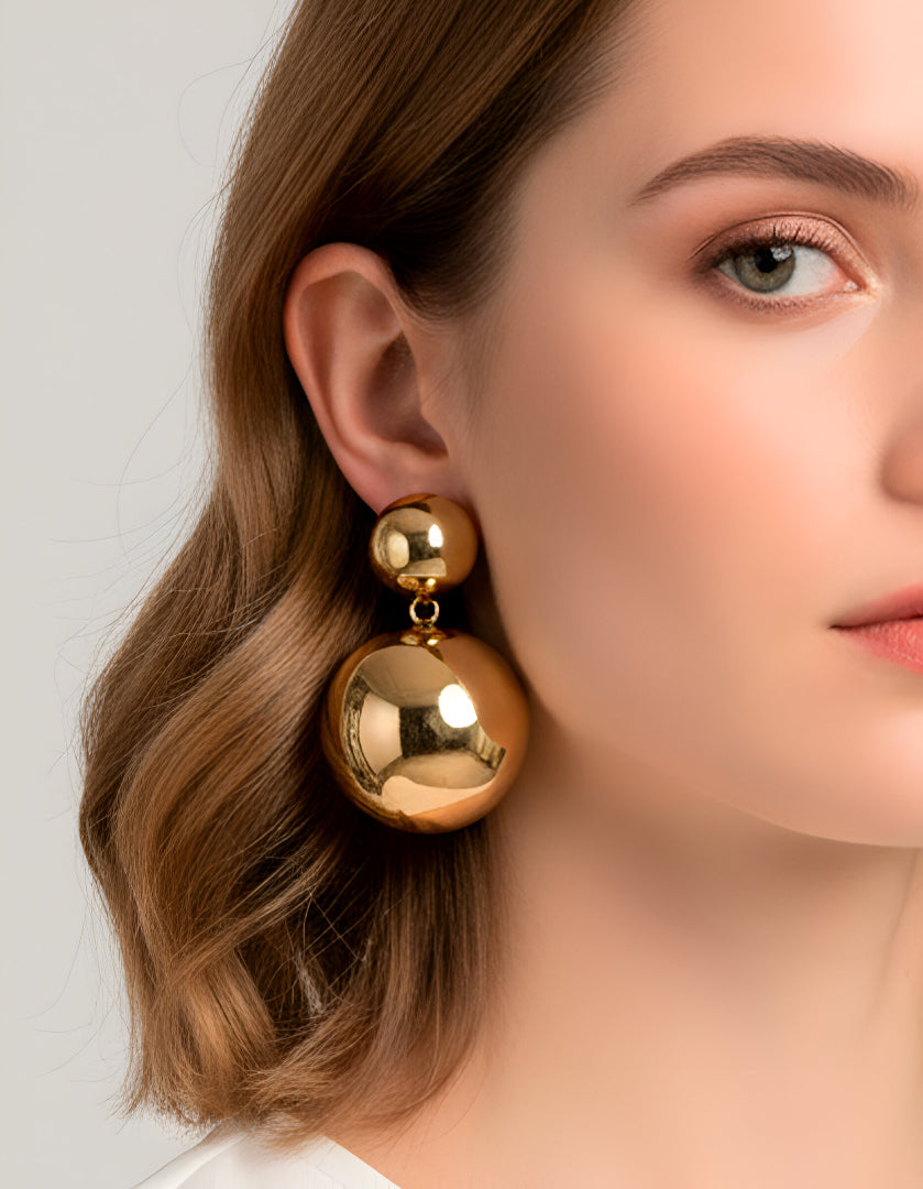 Universe gold-plated earrings