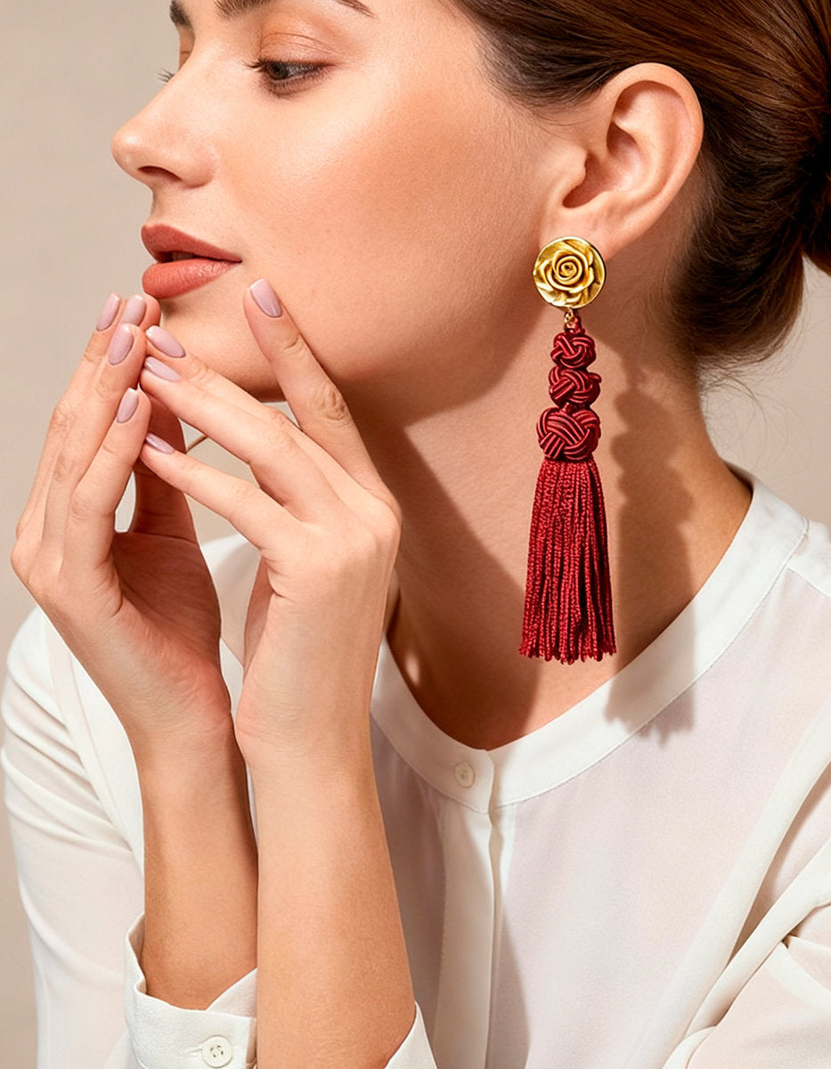 Eden gold-plated rose earrings