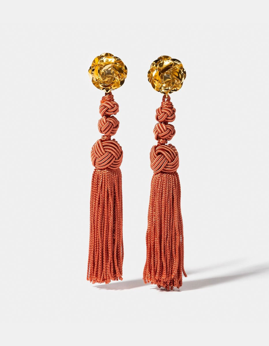 Eden gold-plated rose earrings