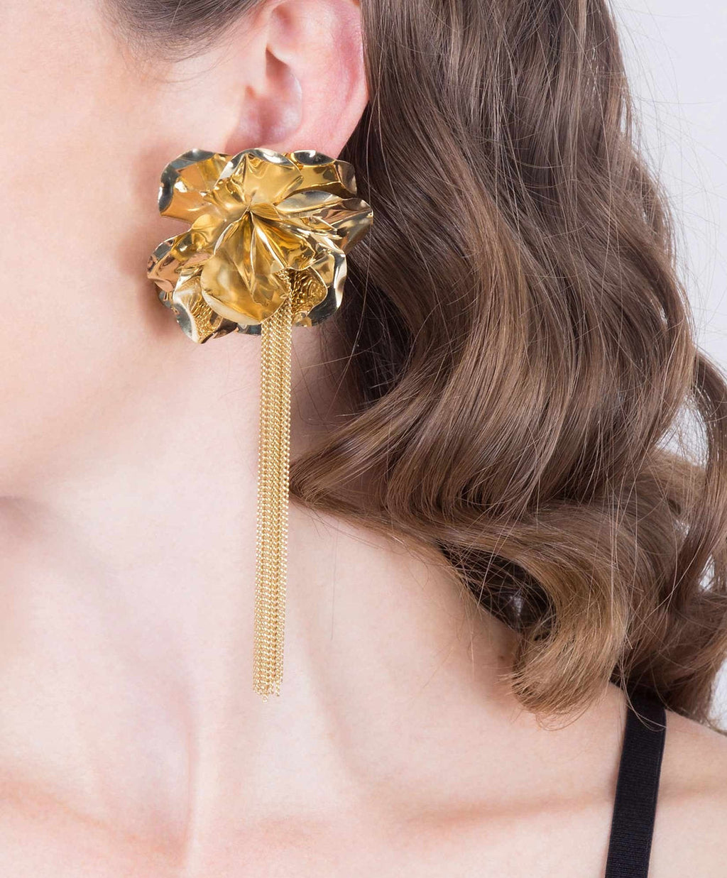 Eden gold-plated rose earrings