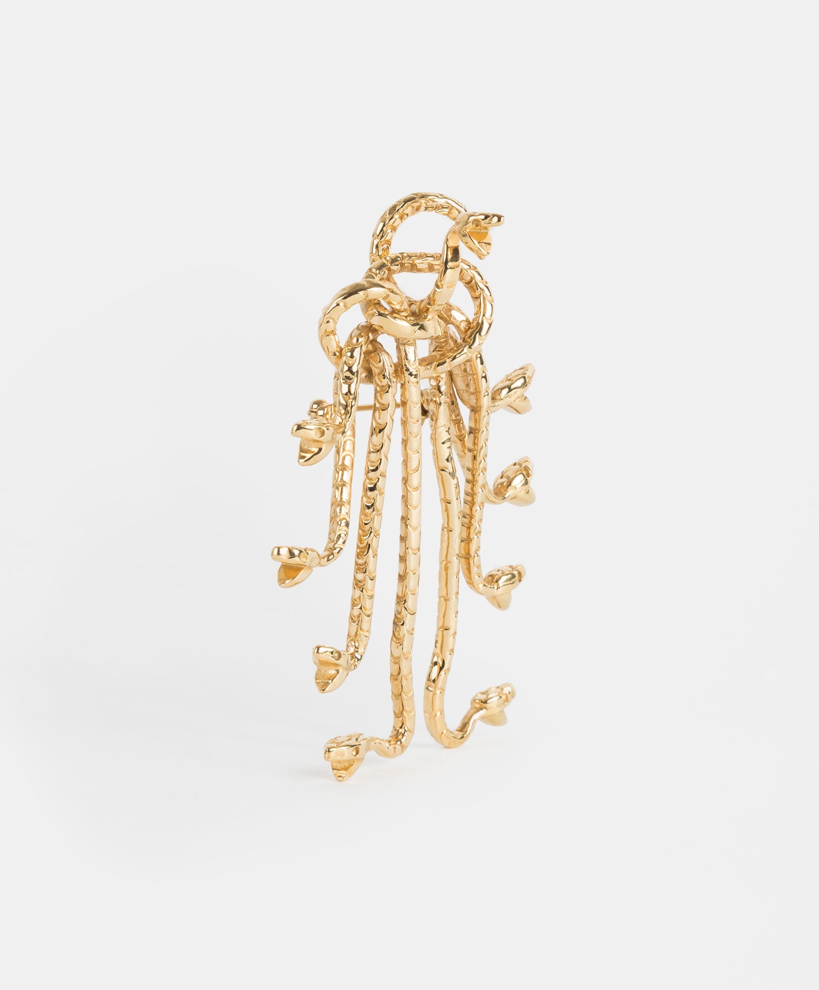 Poison gold-plated hammered snake pin