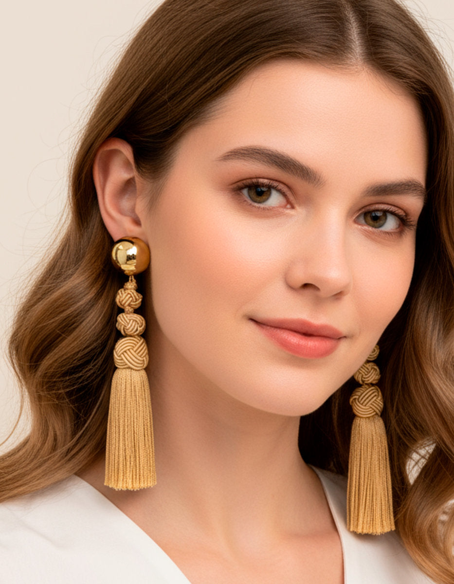 Universe gold-plated earrings