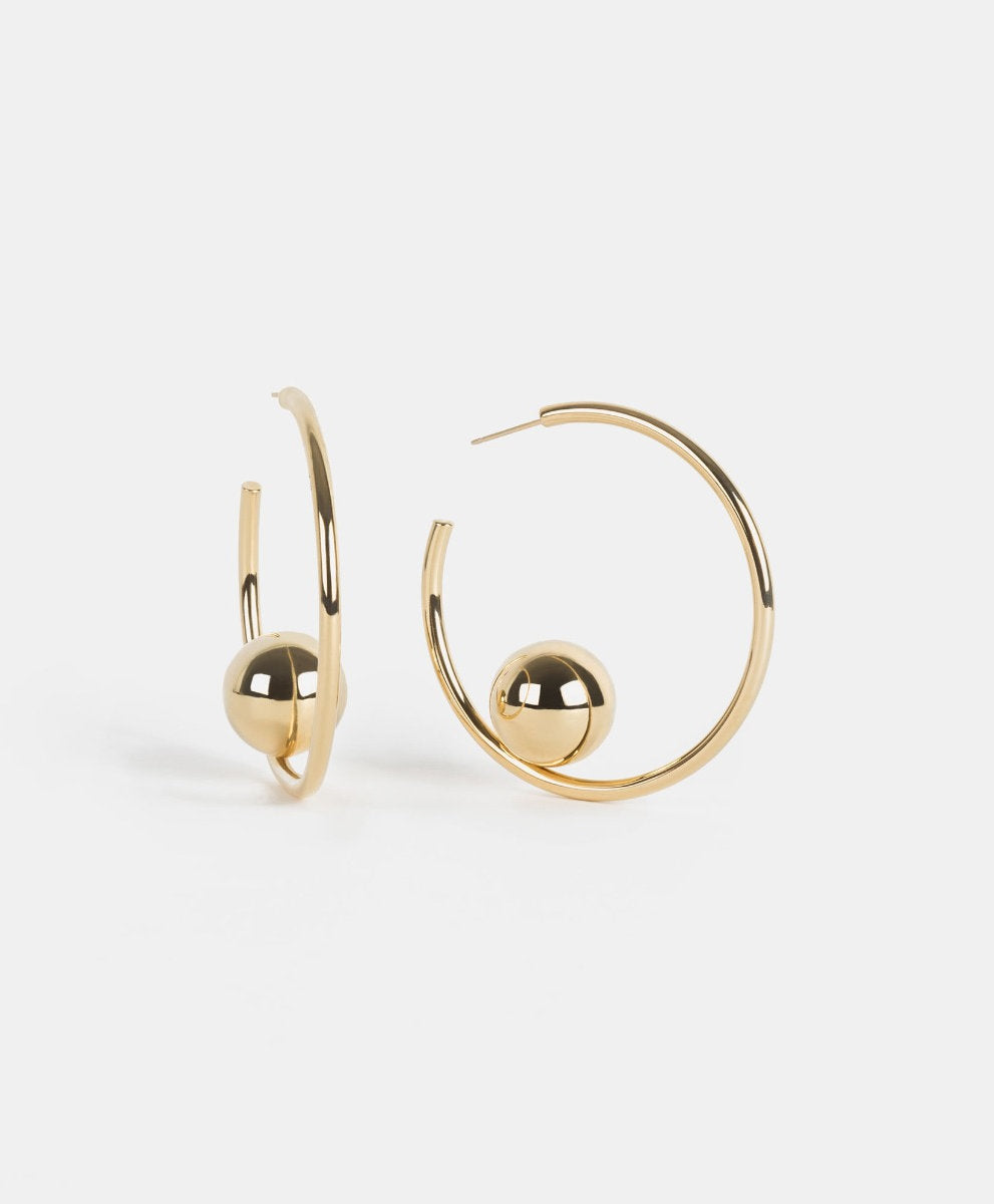 Universe gold-plated hoop earrings