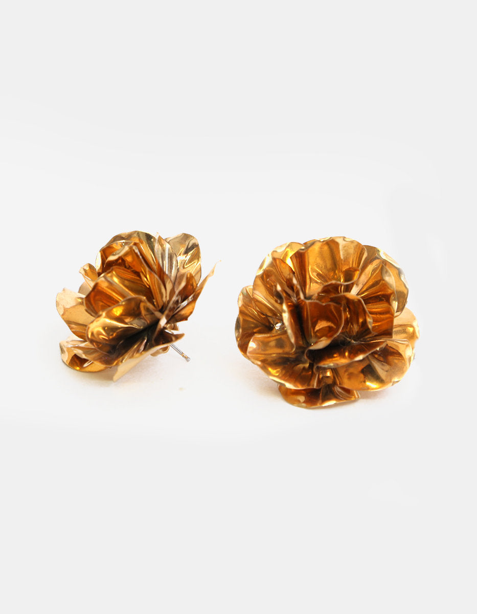 Eden gold-plated rose stud earrings