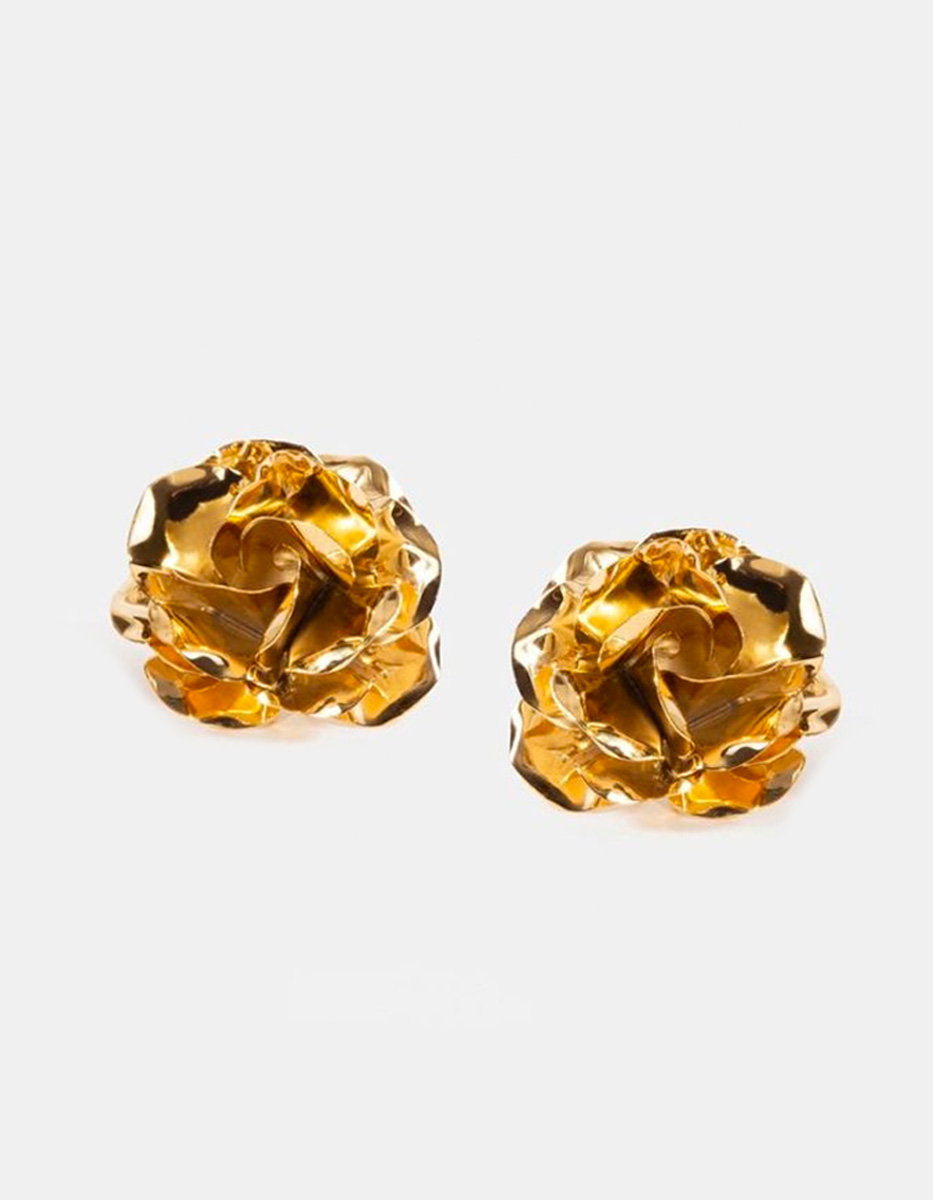 Eden gold-plated rose stud earrings