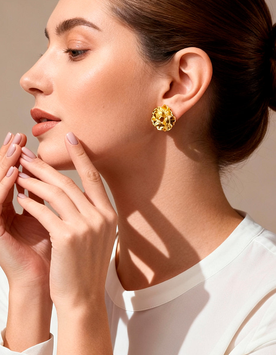 Eden gold-plated rose stud earrings