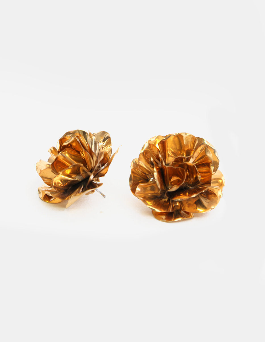 Eden gold-plated rose stud earrings