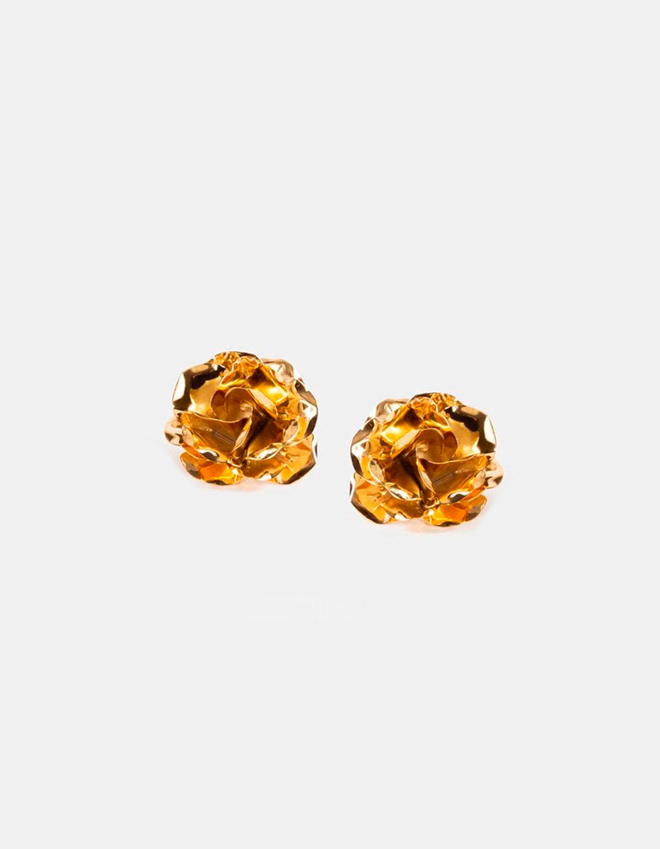 Eden gold-plated rose stud earrings