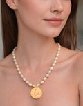 Memories Authentic Coin & Japanese Pearl Necklace