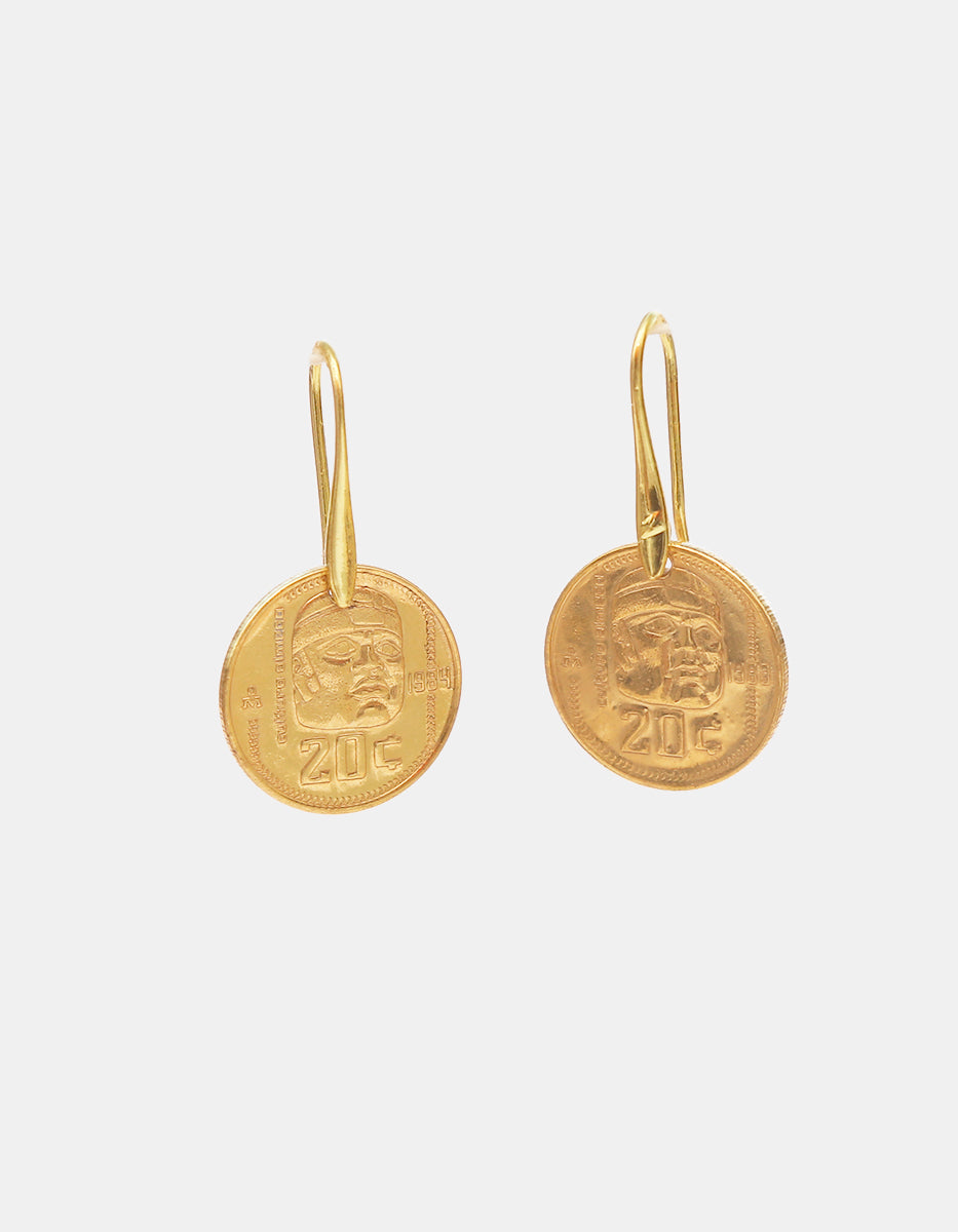 Memories Vintage Olmec Coin Earrings