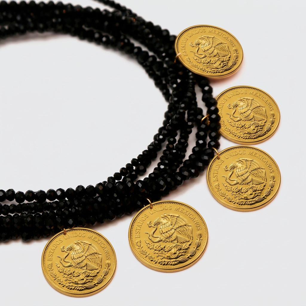 Memories 7-Strand Austrian Crystal & 5-Coin Vintage Necklace