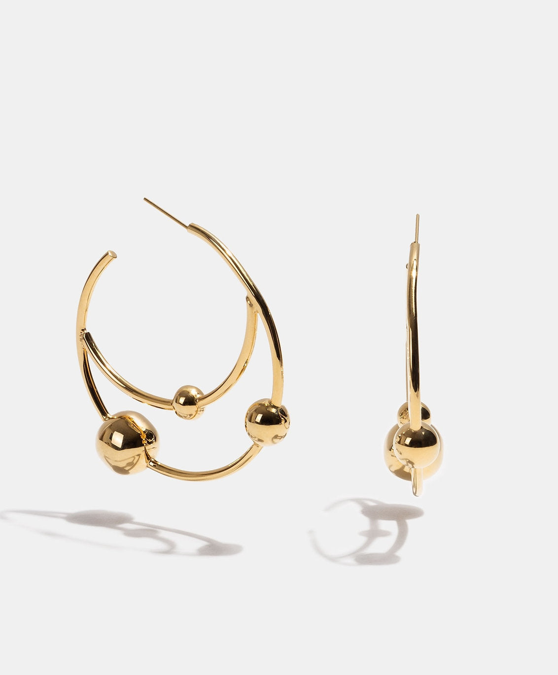 Universe gold-plated hoop earrings