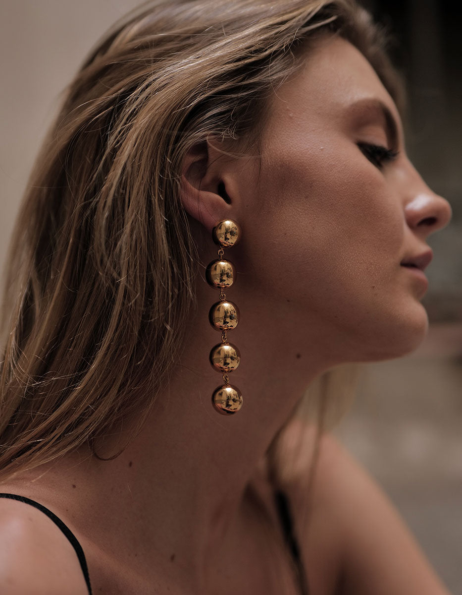 Universe gold-plated earrings