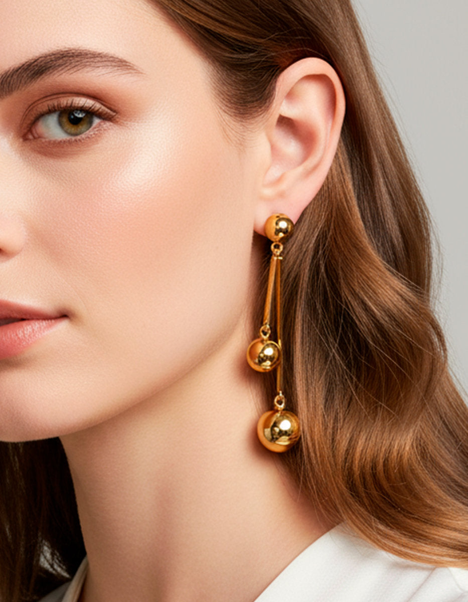 Universe gold-plated earrings