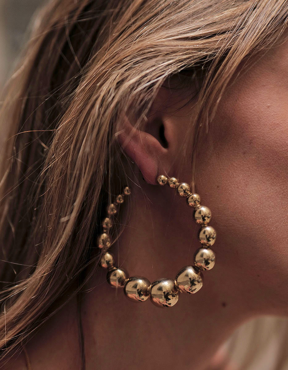 Universe gold-plated hoop earrings